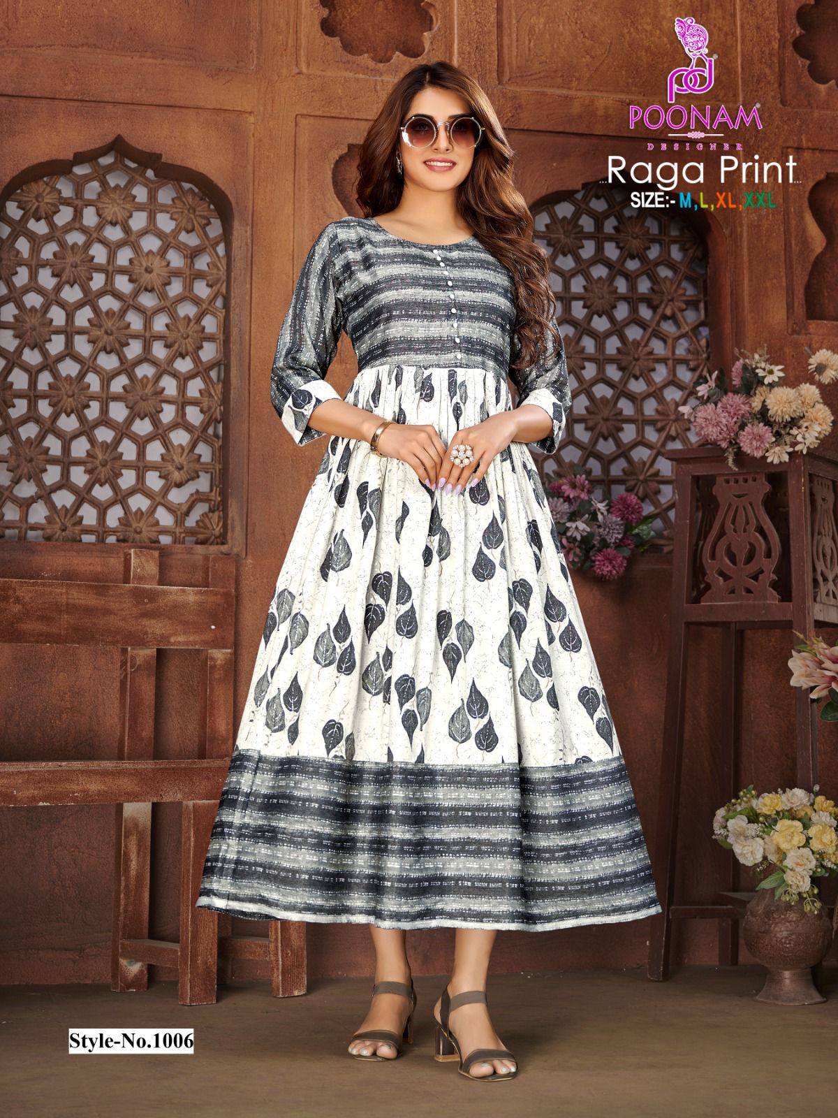 Poonam Raga Festive Wear Wholesale Printed Anarkali Kurtis
